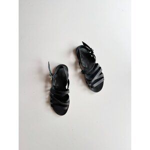 MADEWELL Black Leather Strappy Sandals, Size 6